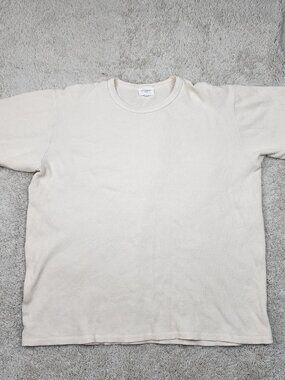Octobre Editions Mens Cream T Shirt Size XL Waffle Knit Cotton White Casual USA